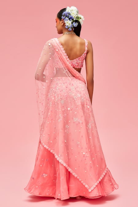 Nachiket Barve Organza Embroidered Lehenga Set 