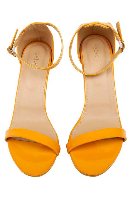 Yellow open best sale toe heels