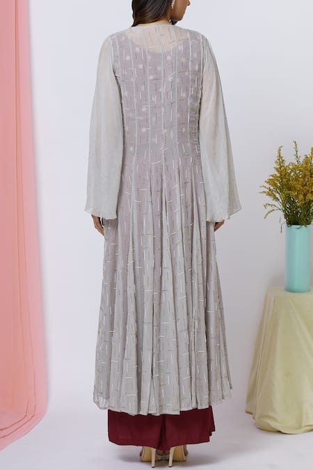 Aariyana Couture Embroidered Jacket Palazzo Set 