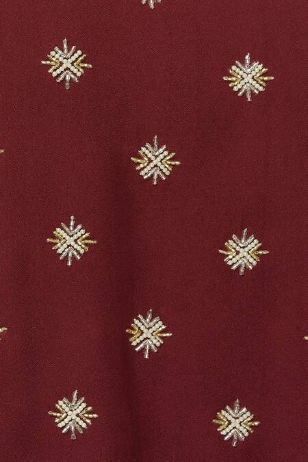 Aariyana Couture_Grey Georgette Beads Round , Open Embroidered Jacket Palazzo Set _at_Aza_Fashions