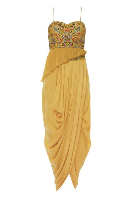 Shop Aariyana Couture Coral Georgette, Ramie Embroidery, Sequins, Beads Cape Draped Skirt Set Online at Aza Fashions Shop_Aariyana Couture_Coral Georgette, Ramie Embroidery, Sequins, Beads Cape Draped Skirt Set_Online_at_Aza_Fashions