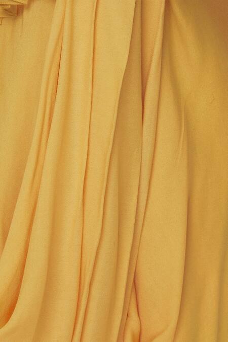 Aariyana Couture Coral Georgette, Ramie Embroidery, Sequins, Beads Cape Draped Skirt Set at Aza Fashions Aariyana Couture_Coral Georgette, Ramie Embroidery, Sequins, Beads Cape Draped Skirt Set_at_Aza_Fashions