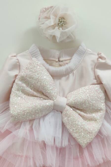 Coco_Pink Tulle, Taffeta Sequins Embellished Dress_Online_at_Aza_Fashions