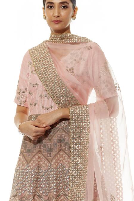 Shop Kavita Bhartia Pink Organza Embroidered Anarkali Set Online at Aza Fashions Shop_Kavita Bhartia_Pink Organza Embroidered Anarkali Set _Online_at_Aza_Fashions