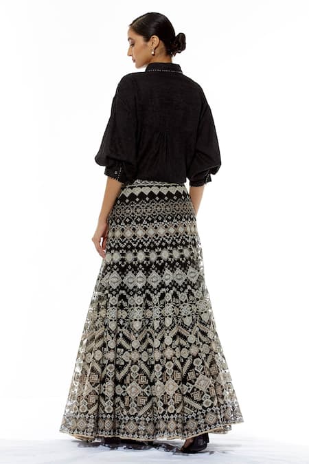 Kavita Bhartia Embroidered Lehenga with Organza Shirt