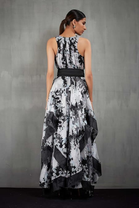 Kavita Bhartia Floral Print A-Line Gown 