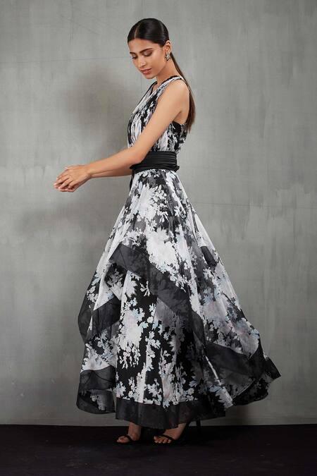 Mac Duggal Floral Chiffon A Line Gown on SALE | Saks OFF 5TH
