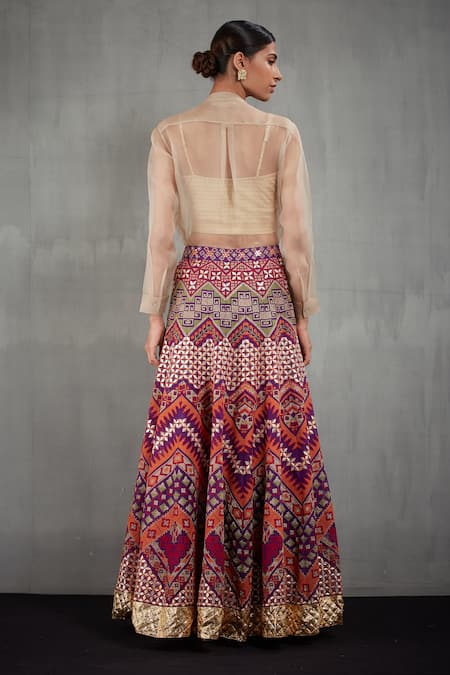 Kavita Bhartia Embroidered Lehenga with Organza Shirt