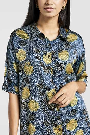 Grassroot By Anita Dongre_Sienna Shirt Indigo_Online_at_Aza_Fashions
