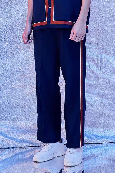 Buy_Line Out Line_Blue Cotton Solid Pyjama Pant_Online_at_Aza_Fashions