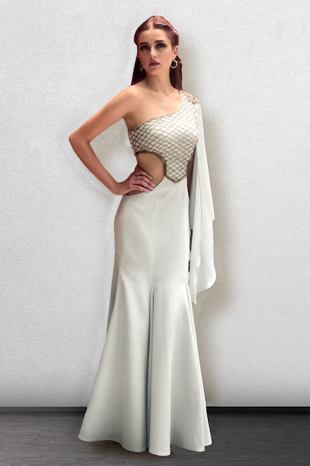 Jade By Ashima Draped Fish-Cut Gown 