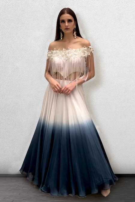 Stella Black Off Shoulder Crystal Corset Satin Gown – Miss Circle