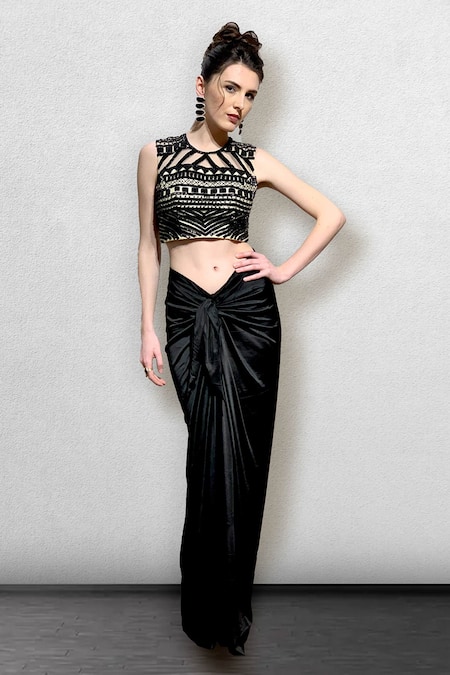 Black net outlet maxi skirt