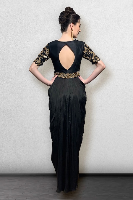 Jade By Ashima Cowl Draped Gown 