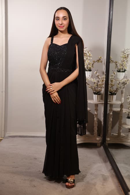 Jade By Ashima Embroidered Saree Gown 