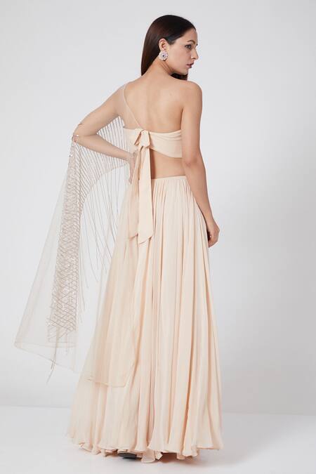 Jade By Ashima Draped One Shoulder Gown 