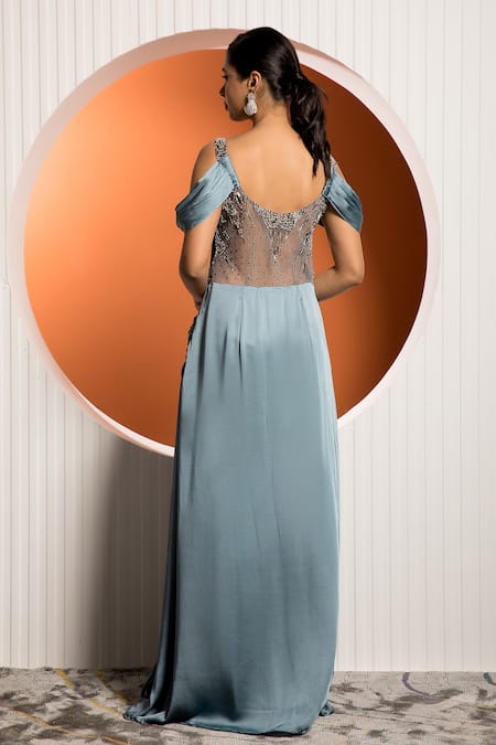 Jade By Ashima Viola Geometric Embellished Gown 