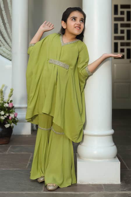 LITTLEENS Masakali Embellished Kaftan & Sharara 