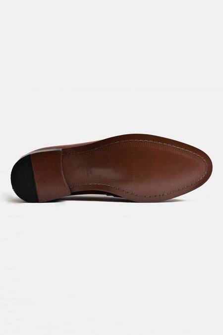 Shop_Luxoro Formello_Black Hand Painted Single Monk Shoes _Online_at_Aza_Fashions