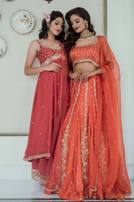 Buy Gul By Aishwarya Pink Satin , Organza Cutdana, Floral, Embroidered Anarkali Palazzo Set Online at Aza Fashions Buy_Gul By Aishwarya_Pink Satin , Organza Cutdana, Floral, Embroidered Anarkali Palazzo Set _Online_at_Aza_Fashions