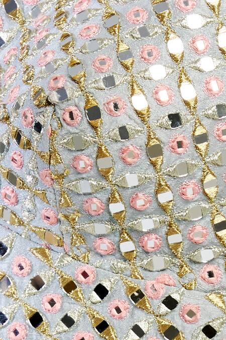 Chamee And Palak Green Blended Georgette Embroidered Silk Lehenga Set at Aza Fashions Chamee And Palak_Green Blended Georgette Embroidered Silk Lehenga Set _at_Aza_Fashions