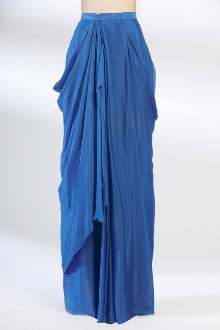 Shop Chamee And Palak Blue Raw Silk, Net, Blended Georgette Lehenga Set With Embroidered Jacket Online at Aza Fashions Shop_Chamee And Palak_Blue Raw Silk, Net, Blended Georgette Lehenga Set With Embroidered Jacket _Online_at_Aza_Fashions