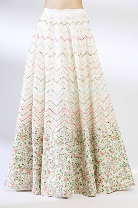 Shop Chamee And Palak White Net, Dupion Silk Embroidered Lehenga Set Online at Aza Fashions Shop_Chamee And Palak_White Net, Dupion Silk Embroidered Lehenga Set _Online_at_Aza_Fashions