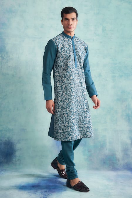 Gargee Designers Green Kurta Georgette Abstract Applique Set 