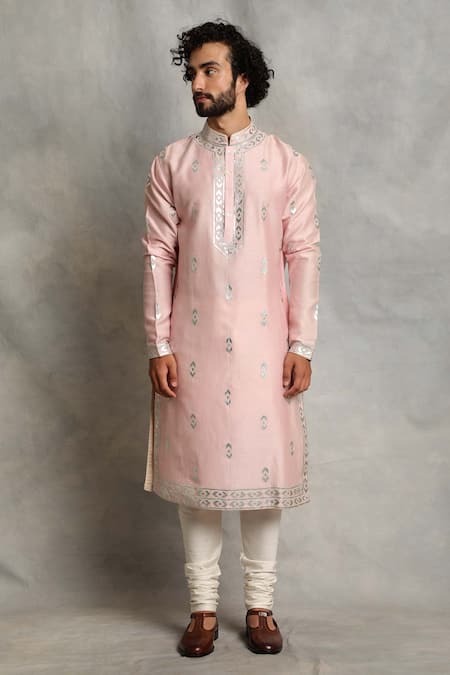 Gargee Designers Chanderi Geometric Applique Kurta Set 