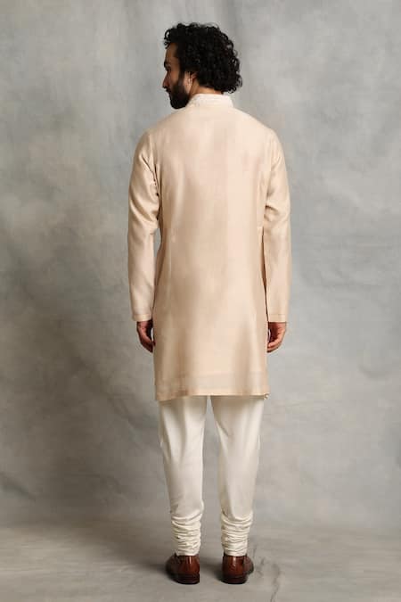 Shop_Gargee Designers_White Chanderi Floral Embroidered Kurta Set _at_Aza_Fashions