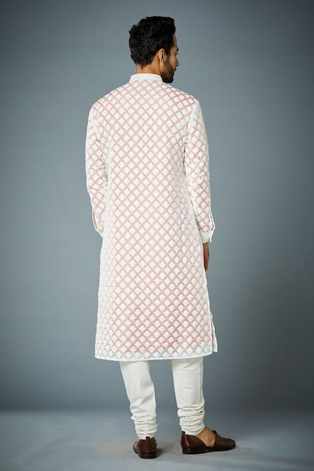 Gargee Designers Diamond Pattern Sheer Kurta Set 