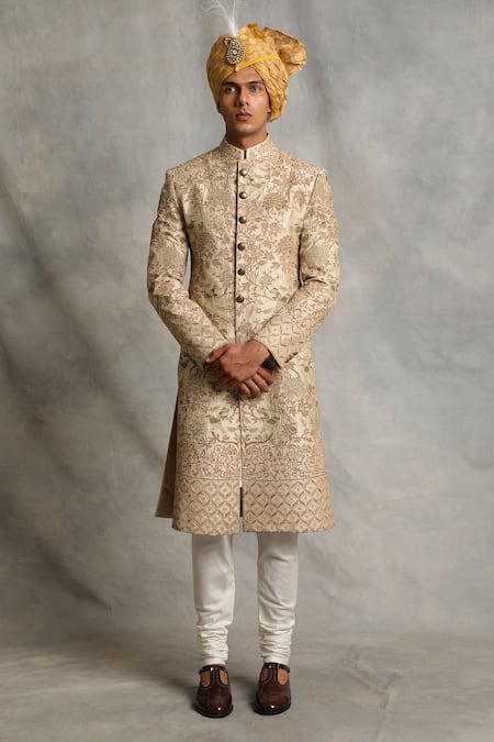 Gargee Designers Floral Embroidered Sherwani Set 