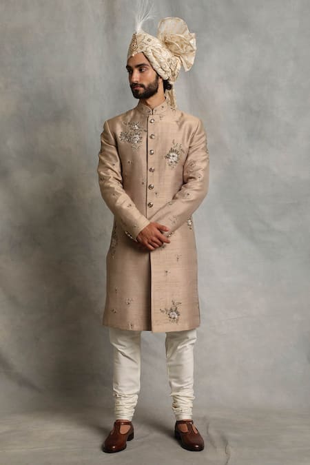 Gargee Designers Floral Embroidered Sherwani Set 