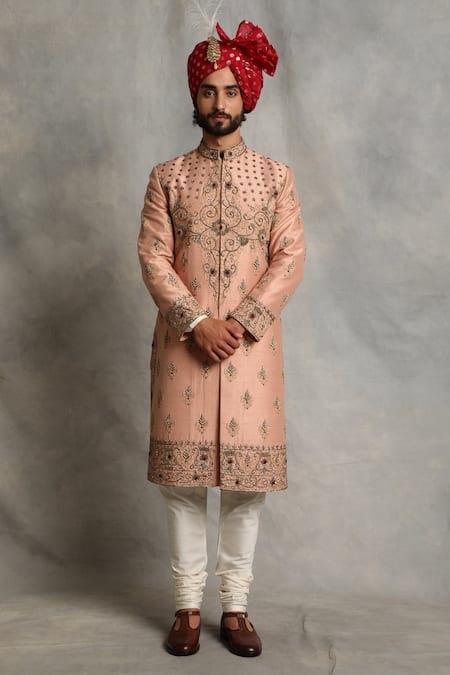 Gargee Designers Floral Embroidered Sherwani Set 