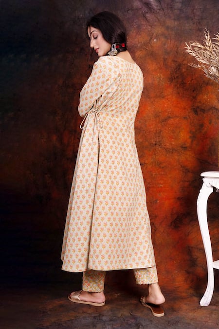 Tashee Block Print Kalidar Kurta Set 