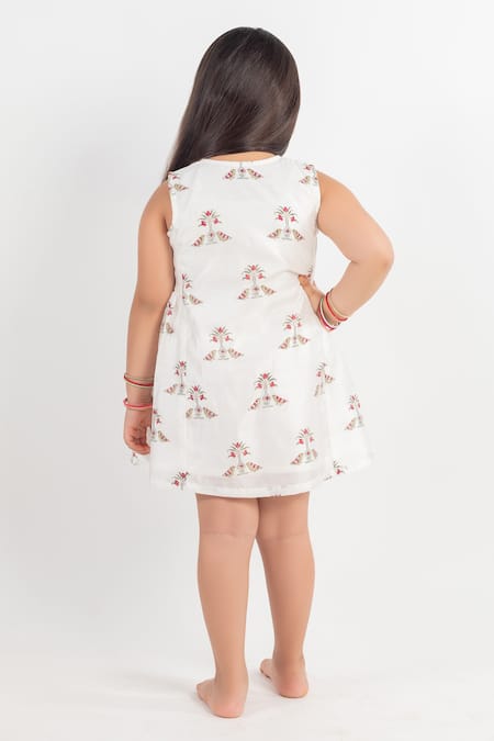Shop MR Brat White Muslin Embroidery Printed Dress at Aza Fashions Shop_MR Brat_White Muslin Embroidery Printed Dress _at_Aza_Fashions