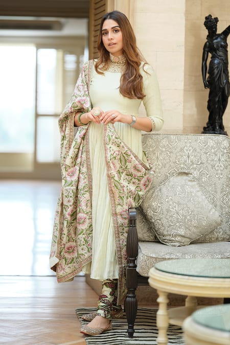 PUNIT BALANA Silk Chanderi Anarkali Set 