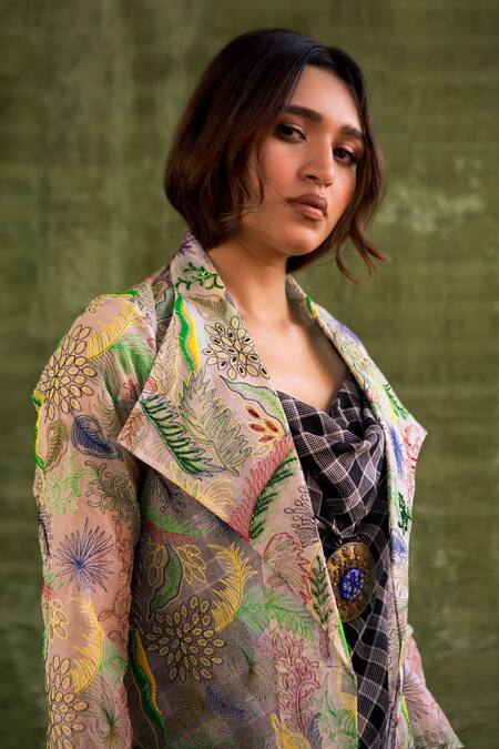 Kritika Murarka Multi Color Handloom Organza Silk Jacket at Aza Fashions Kritika Murarka_Multi Color Handloom Organza Silk Jacket _at_Aza_Fashions