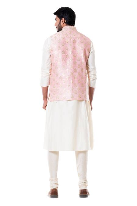 Shop Smriti By Anju Agarwal Beige Raw , Cotton Embroidered Bundi And Kurta Set at Aza Fashions Shop_Smriti By Anju Agarwal_Beige Raw , Cotton Embroidered Bundi And Kurta Set _at_Aza_Fashions