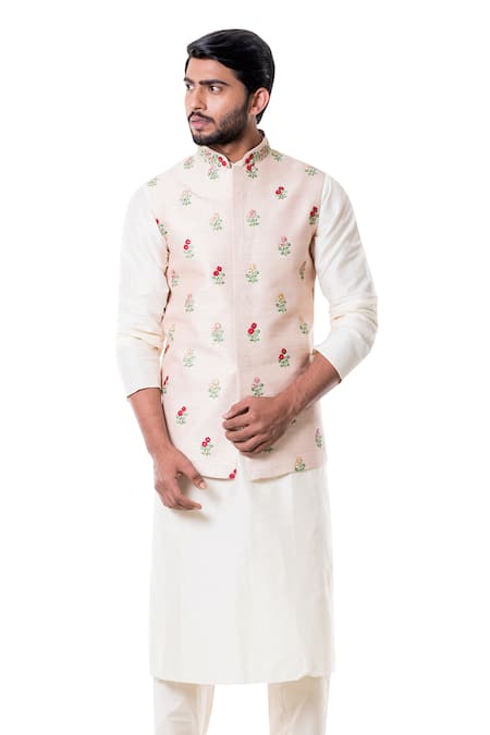 Smriti By Anju Agarwal Embroidered Bundi & Kurta Set 