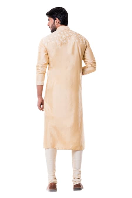 Shop Smriti By Anju Agarwal Beige Cotton Silk Embroidered Kurta Set at Aza Fashions Shop_Smriti By Anju Agarwal_Beige Cotton Silk Embroidered Kurta Set _at_Aza_Fashions