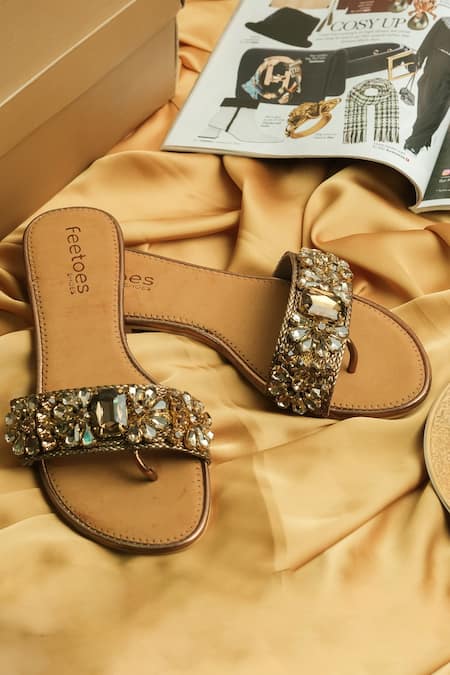Fort-de-France | Jeweled sandals, Ladies flat leather sandals, Sandals