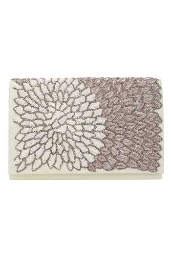 The Purple Sack_White Embroidery, Zari Flap Clutch With Sling _Online_at_Aza_Fashions