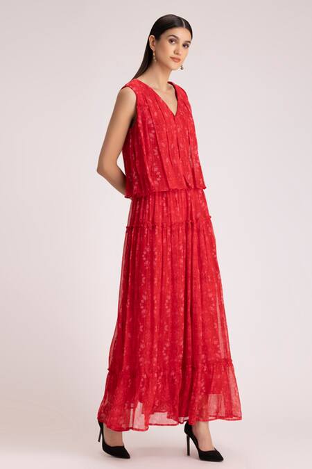 Red Dress - Long Red Sleeveless Dress : Classy Evening Dress Collectio –  Nuichan
