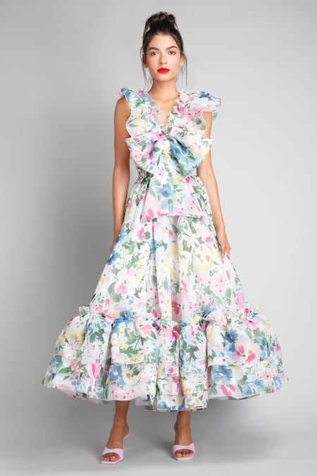 Nightway Long Formal Floral Print Dress 22042 for $112.99 – The Dress Outlet