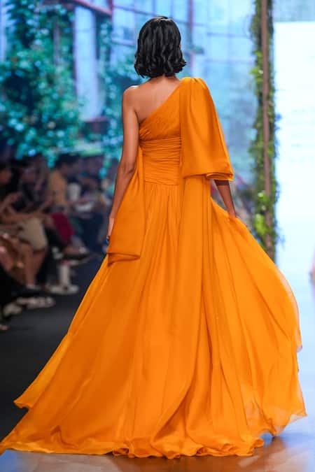 Gauri & Nainika One Shoulder Draped Gown 