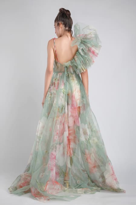 Gauri & Nainika Printed Ruffle Romper 