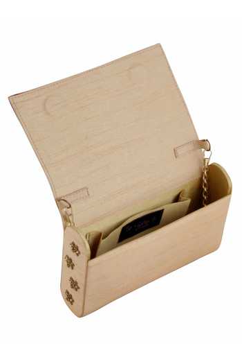 Shop_The Purple Sack_Gold Embroidery Flap Clutch With Sling _Online_at_Aza_Fashions