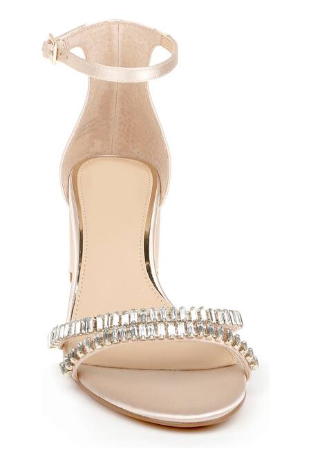 Sephyr_Gold Crystals Valyria Swarovski Embellished Block Heels _Online_at_Aza_Fashions