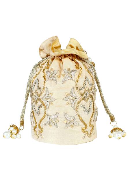 Shop The Purple Sack Gold Embroidery Hand Potli Bag at Aza Fashions Shop_The Purple Sack_Gold Embroidery Hand Potli Bag _at_Aza_Fashions